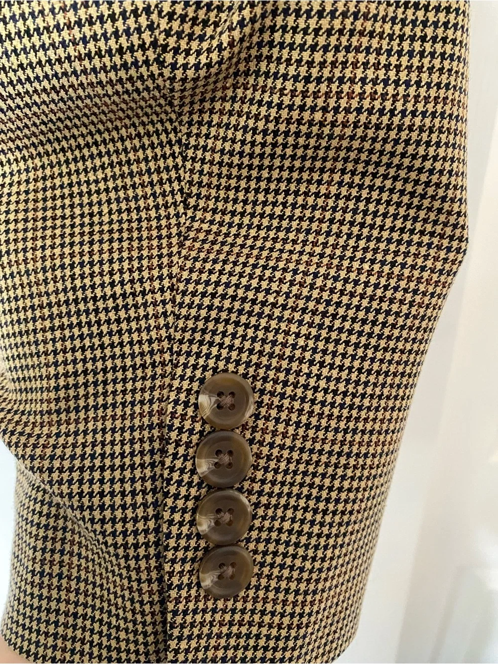 Lauren Ralph Lauren Vintage Silk Wool Houndstooth Blazer 42R